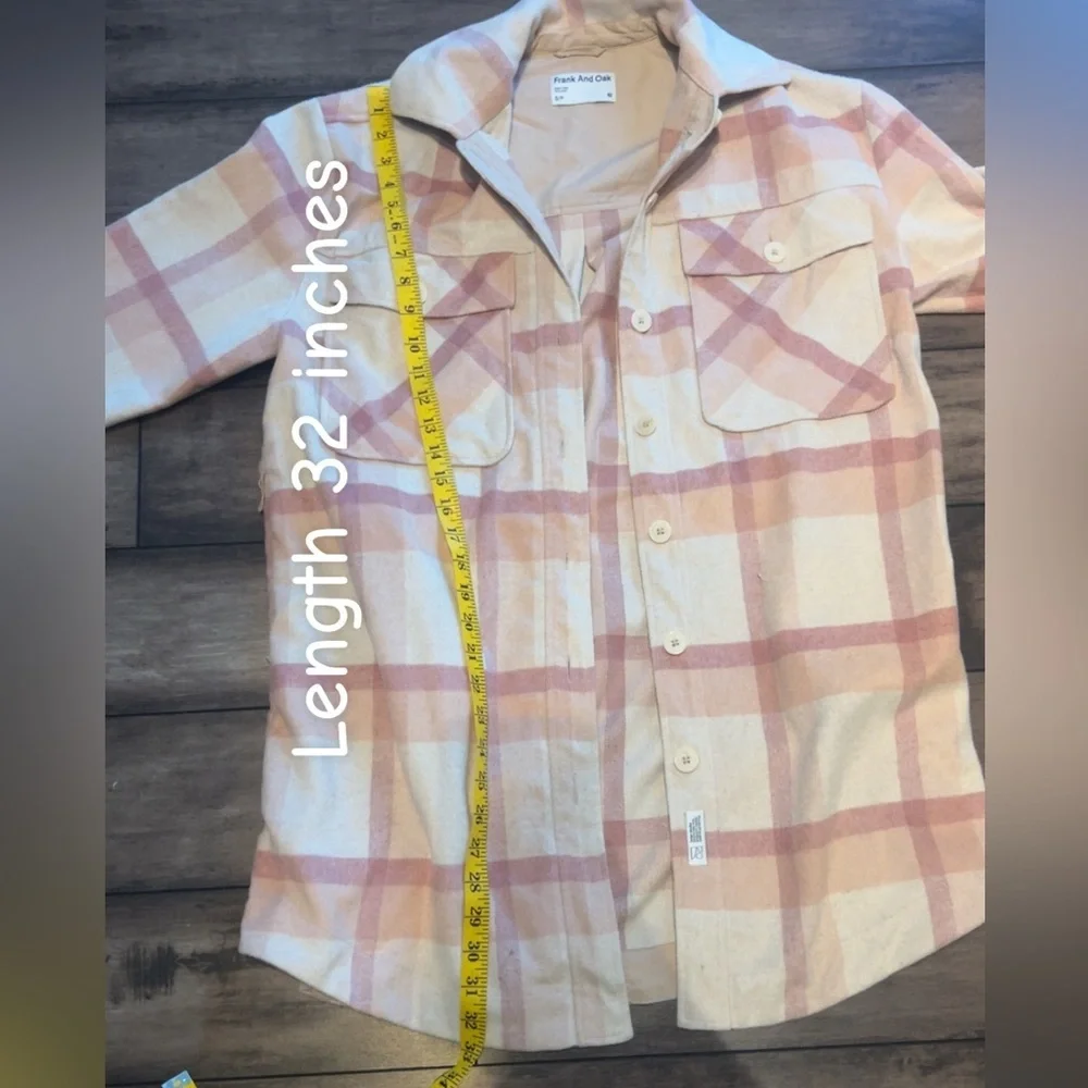 Frank and Oak Pink Plaid Shacket - Picture 6 of 8